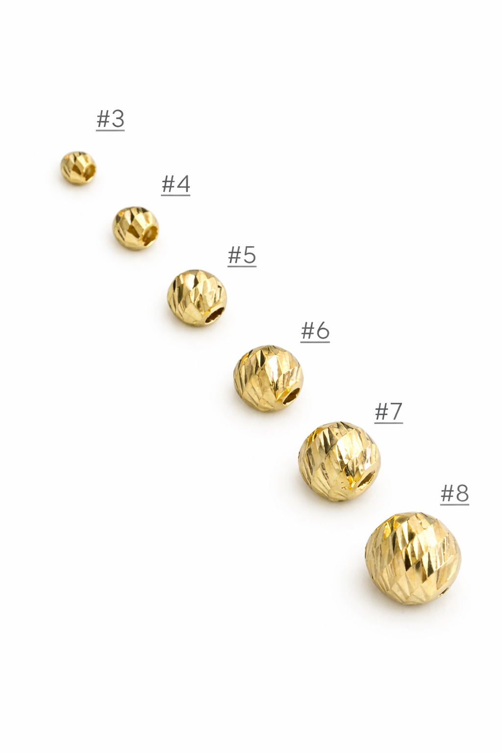 Diamond Cut Gold Stud Earrings – 18K Yellow Gold