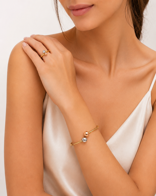 18K Three-Tone Gold Set