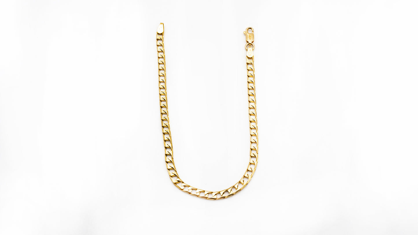 Pulsera Anchor en Oro 18K – 6 mm | 7 pulgadas