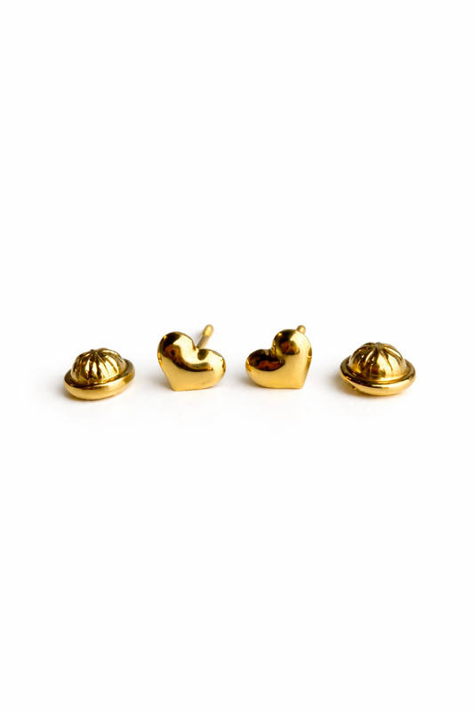 Heart Stud Earrings – 18K Yellow Gold | 6 mm