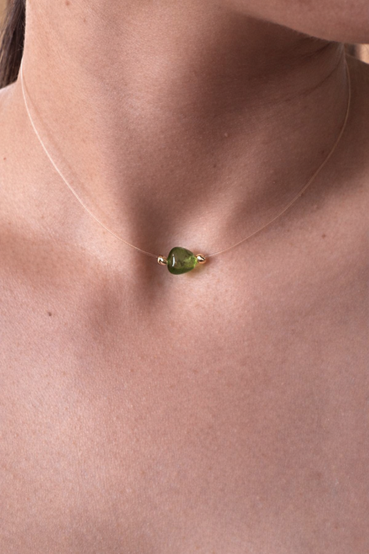 August Peridot Necklace in 18K Gold – Birthstone Jewelry