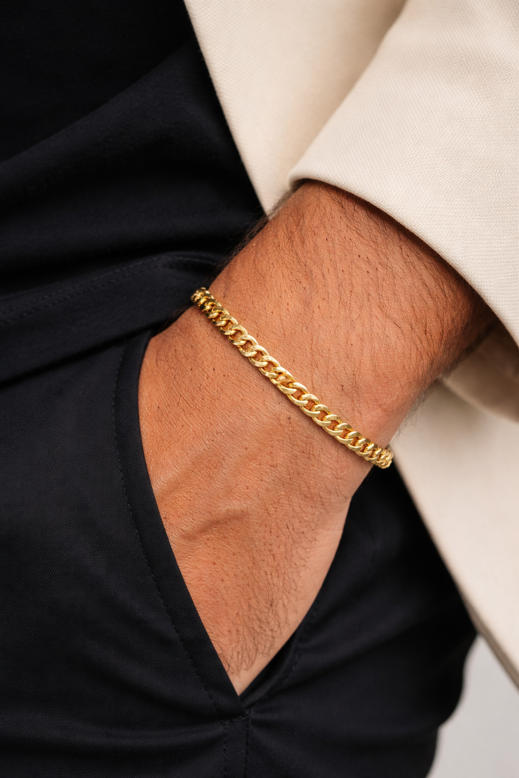 Cuban Bracelet 4 mm in 18K Gold