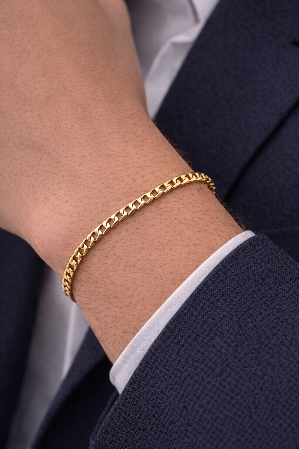 Pulsera Anchor en Oro 18K – 6 mm | 7 pulgadas