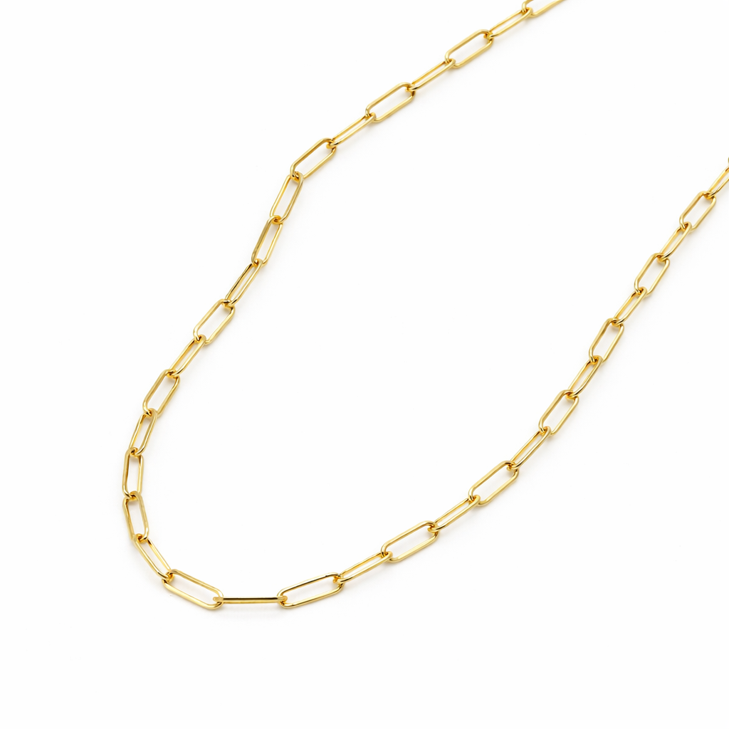 Cadena Paperclip 50 cm – 2 mm | Oro 18 Kilates
