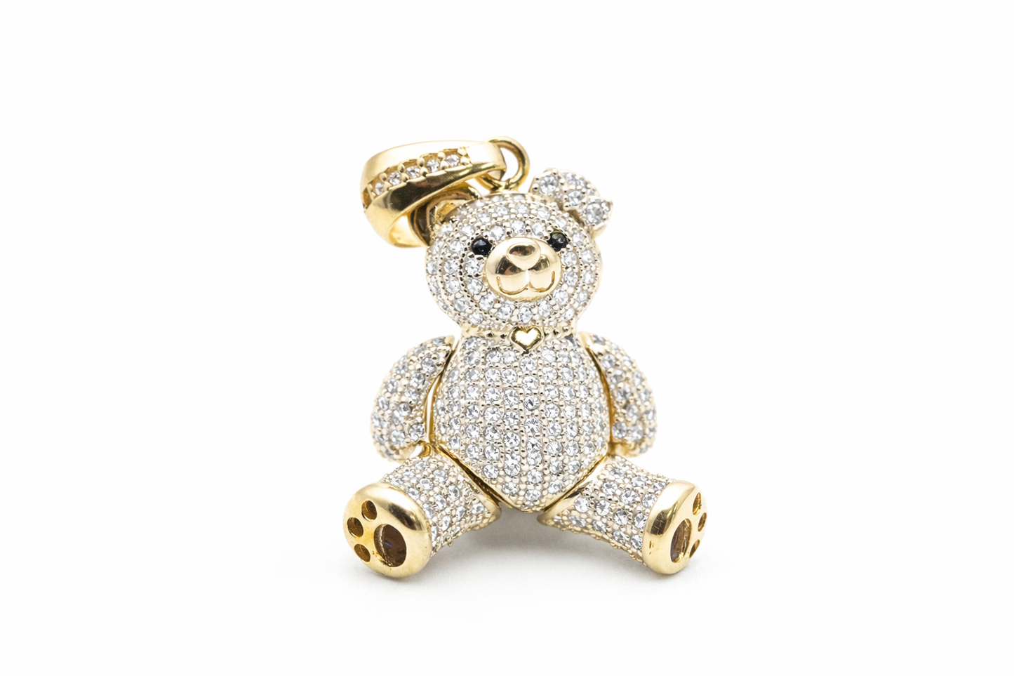 Teddy Bear Pendant – 18K Gold (Articulated)