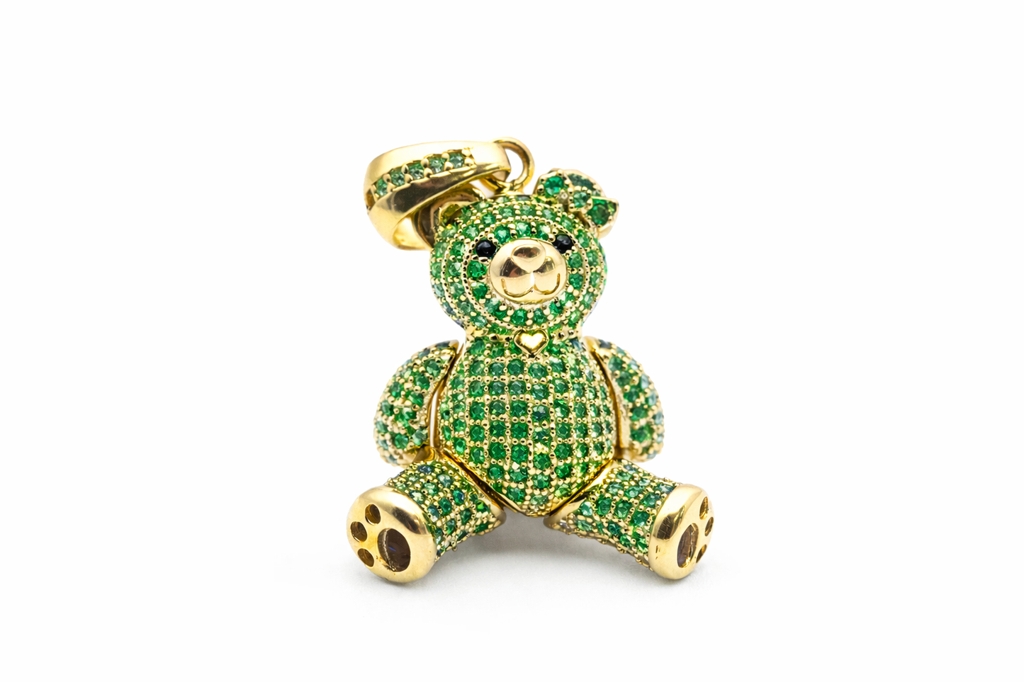 Teddy Bear Pendant – 18K Gold (Articulated)