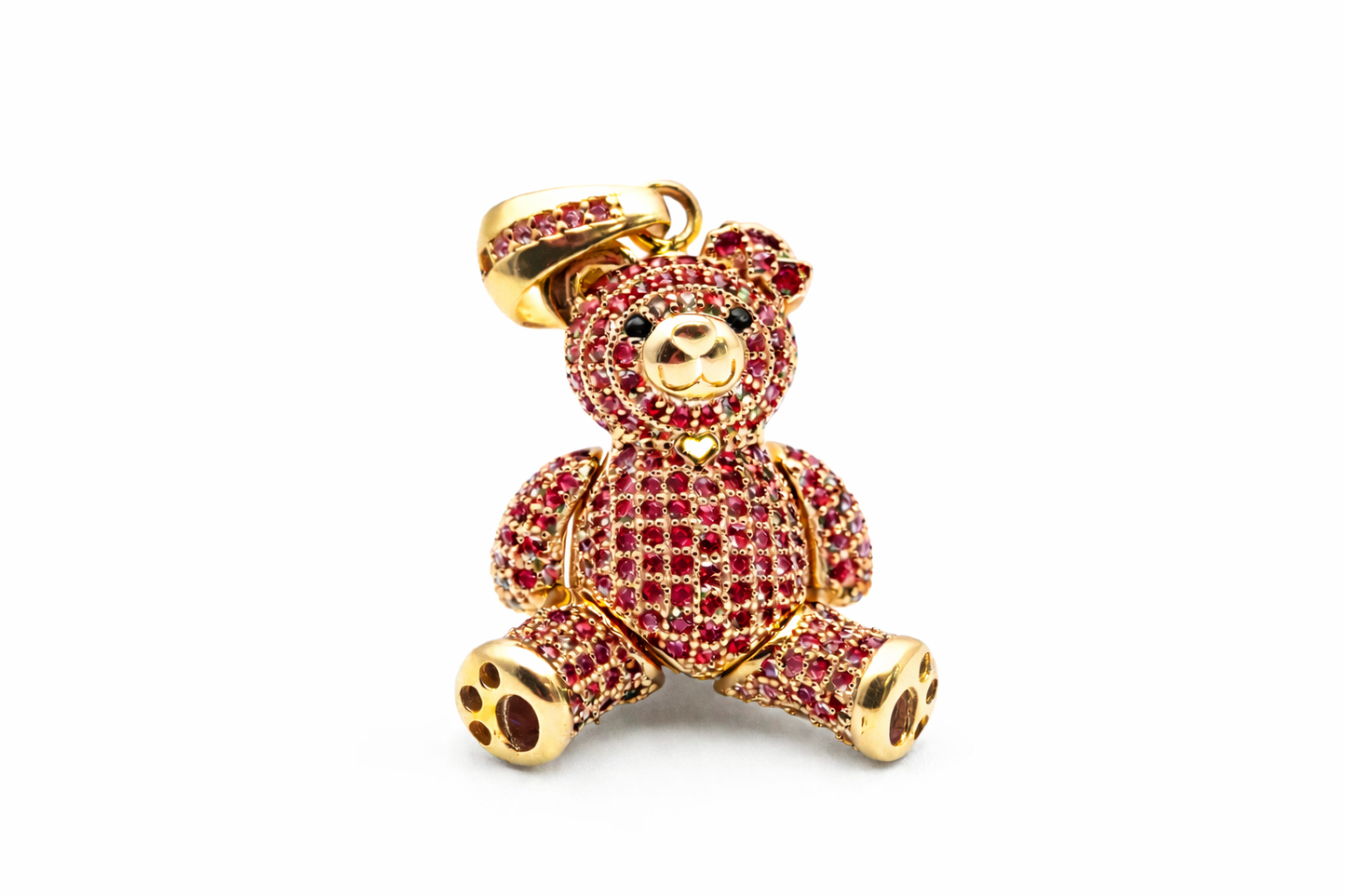 Teddy Bear Pendant – 18K Gold (Articulated)