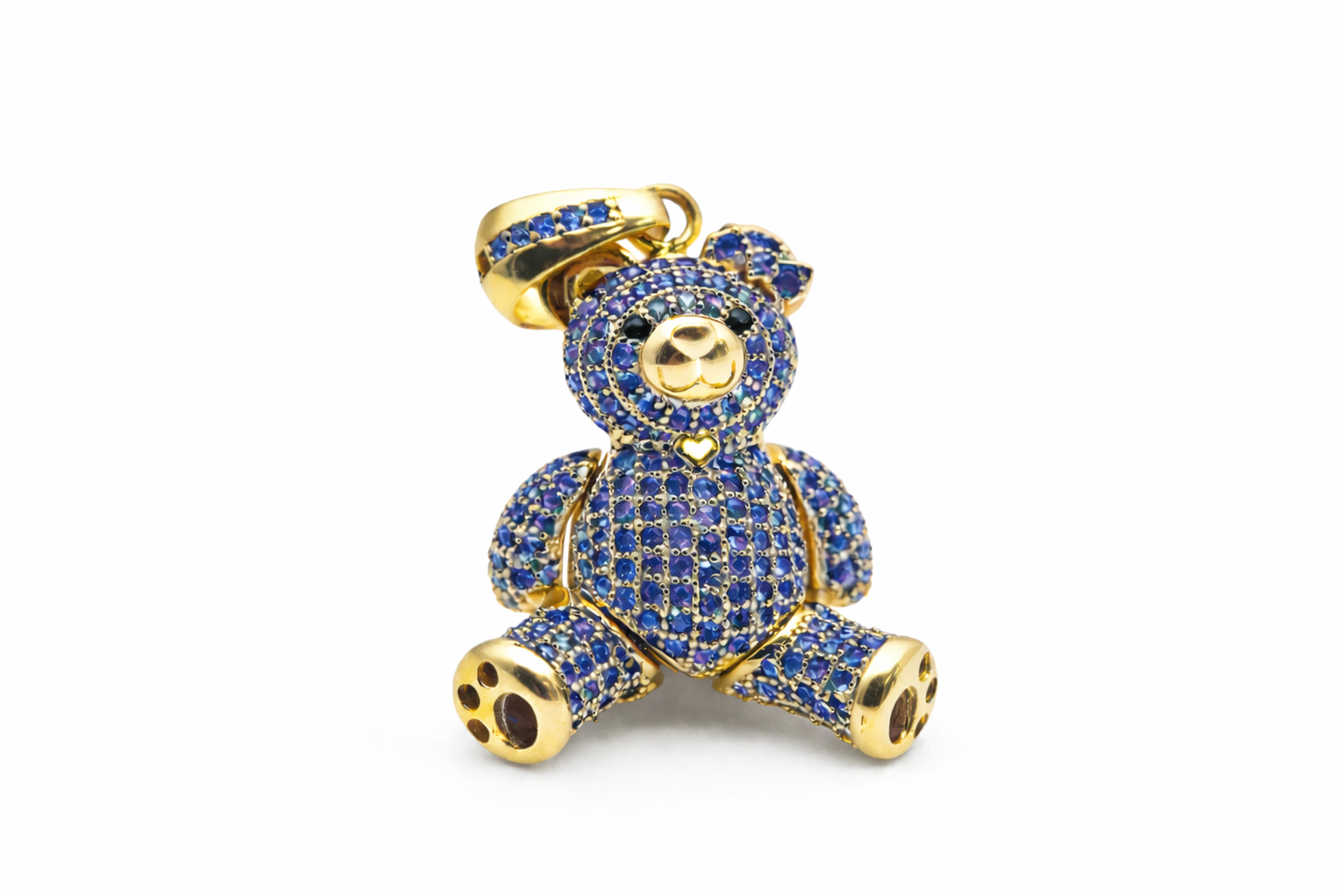 Teddy Bear Pendant – 18K Gold (Articulated)