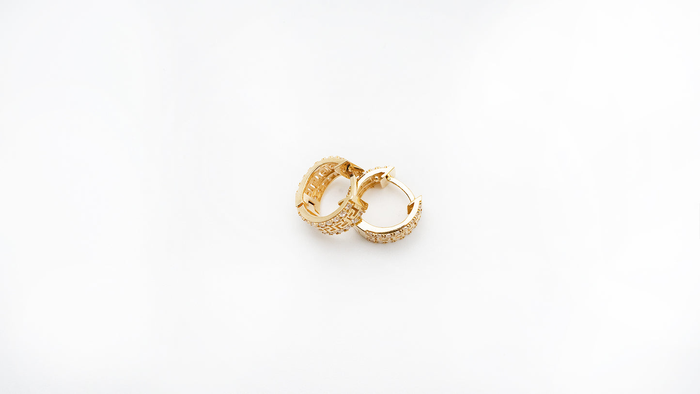 Hoops Greca in 18k Gold – 15 mm