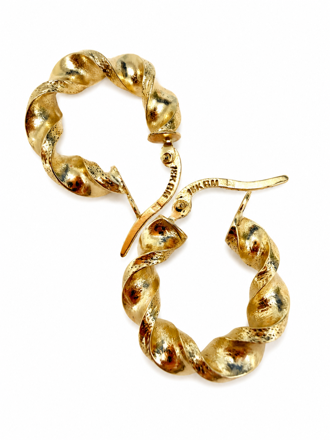 18K Gold Twisted Hoop Earrings | Vulcany Jewelry