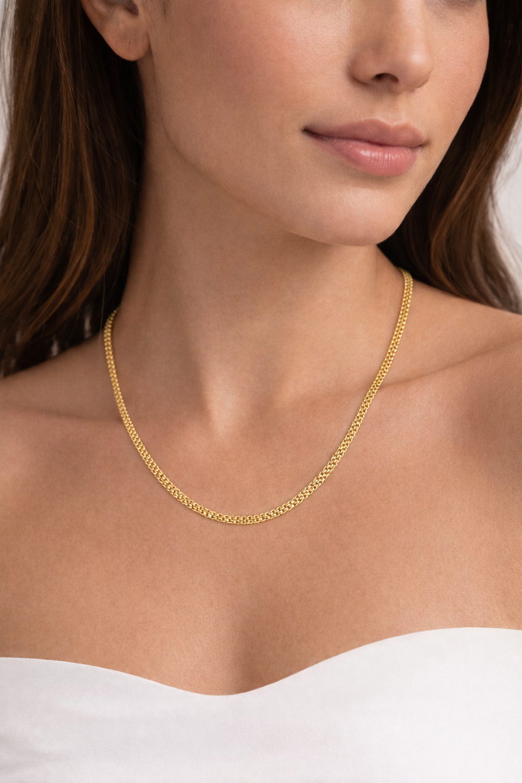 Bismarck 18K Gold Chain Necklace – 3.5mm | 50 cm / 19.7 in