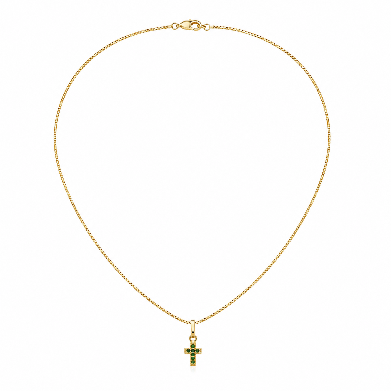 Green Zircon Cross Necklace